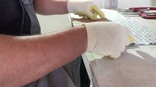 Заусовка стеклянной мозаики под 45 градусов!!!