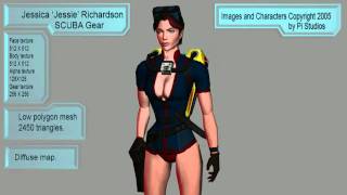 3D Game Character SCUBA Diver Model Near HD
