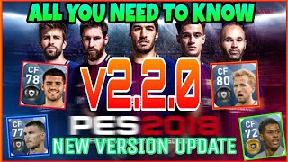 All you need to know about Pes 2018 Android 2.2.0 Update|| Lets see the upgraded players
