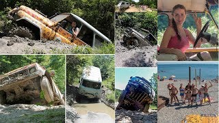 Сварка в лесу разложенной на части Нивы от 2 аккумуляторов РЫЖАЯ ДЕВОЧКА на УАЗе жжёт Лео спас Тигра