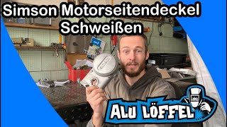 Simson Seitendeckel Limadeckel Schweißen Aluminiumguss Schweißen alu Schweißen Schweißen lernen