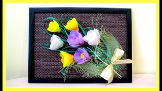 Картина из искусственных цветов. Painting from artificial flowers