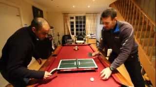 Chris Eaton battling Rashid Ahmad at touch-tabletennis