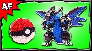Custom Lego Pokemon Mega CHARIZARD X + PokeBall MOC Stop Motion Build Review