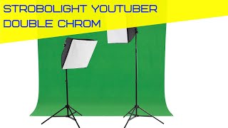 Strobolight Youtuber Double CHROM - Набор постоянного освещения из 2-х источников и хромакея