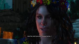 Witcher 3- Geralt flirts a random woman guest (Dead Man's Party) Hearts of Stone