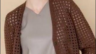Crochet pattern for cardigan - Узор крючком для кардигана