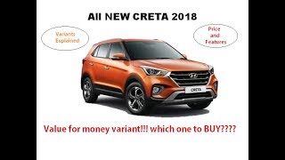 Hyundai CRETA 2018 Review E..E+..S..SX..SX(O)| Value For Money Variant To Buy Explained | Price