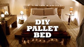 How to build a Rustic Pallet Bed & Headboard