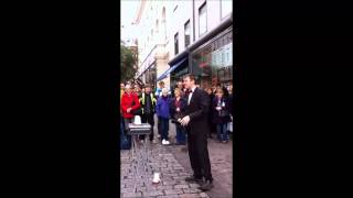 Hilarious Street Commedian Owen Lean Performing