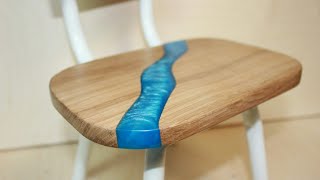Изделие из эпоксидной смолы . Table river epoxy.  Реставрация стула. DIY
