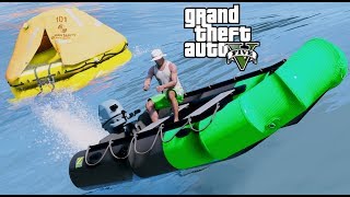 GTA 5 REAL LIFE MOD #74 Fun Out On The Water With The Mark-II Zodiac Boat & Lift Raft