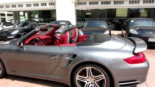 #97 2008 Porsche 911 Turbo Cabriolet Tiptronic Meteor Grey Carrera Red SOLD Beverly Hills 997