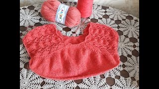 Ажурный пуловер спицами (реглан). Часть 4.