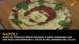 Napoli: pizzaiolo rende omaggio a Maradona con una pizza che raffigura il volto di una leggenda