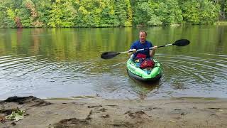 Intex inflatable kayak first paddle,  not a sawfish foam kayak