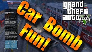 GTA 5 Online Car Bomb Fun! (Trolling, Griefing, Bad Sport, Strip Club, Tank, Rage, Angry Kid)