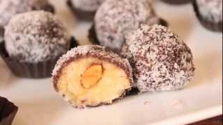 Truffe coco-chocolat - وصفة الشكولاطة المحشوة بجوز الهند واللوز كارميل سهلة و لذيذة جدا