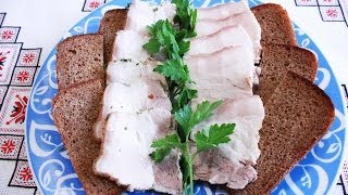 Сало в рассоле вкуснейший рецепт Вареное сало Сало варене в розсолі Шпондер мясний украинское сало