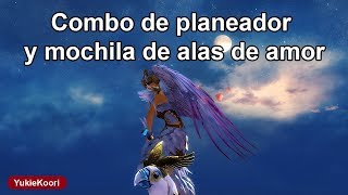Guild Wars 2: Combo de planeador y mochila de alas de amor