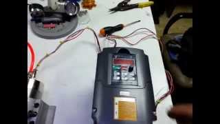 Test - my new spindle - CNC water-cooled 1.5kw - 400 Hz