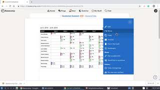 Basecamp logged-in user view contents under Show Options on Docs & Files Team
