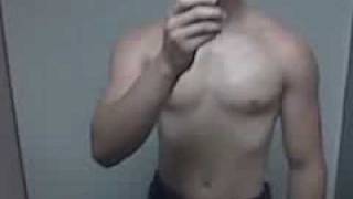 Hot teen stud pec flex