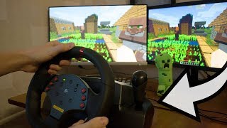 ИГРАЮ в МАЙНКРАФТ РУЛЕМ вместо клавиатуры и мыши! МАЙНКРАФТ НА РУЛЕ!