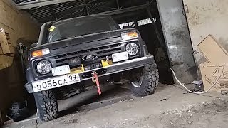 Установка лебедки в штатный бампер Нива