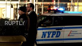 USA: Firefighters at scene of Fox News Christmas tree blaze in NYC