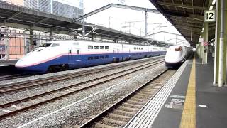 上越新幹線MAXときに追い抜かれる長野新幹線あさま 高崎駅