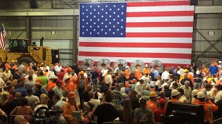 Crowd gets ready before Donald Trump visits Illinois steel plant