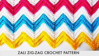 Zali Zig-Zag Crocheted Chevron Blanket