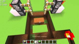 Как Зделать двери в Minecraft с помощью поршней