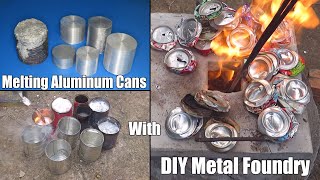 Melting Aluminum cans using DIY metal foundry | DIY Metal Casting