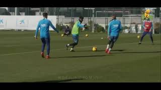 Messi no treino - gols e dribles