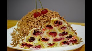 Сметанный Торт с Вишней "Монастырская Изба" |Cake with Cherry