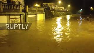 Spain: Vehicles submerged in water and streets flooded after heavy rains hit Bilbao and Alonsotegi
