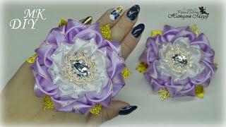 Цветы из атласных лент КАНЗАШИ/RIBBON FLOWERS /Flor de fita/DIY Наталья Мазер.