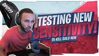 TESTING A NEW SENSITIVITY! 15 KILL SOLO (Fortnite BR Full Game)