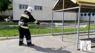Закрепление спасательной  веревки за конструкцию 1 способ