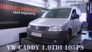 VW Caddy 1.9TDI 105PS to 265PS @ 592Nm - DIESELPOWER dyno tuning: www.dp-race.com