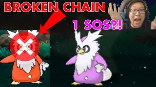 BROKEN CHAIN? SHINY DELIBIRD AT 1 SOS ENCOUNTER CHAIN? | Pokemon Sun/Moon