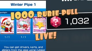 Mario Kart WINTER - 500 SUBS SPECIAL - 1000 Rubie PIPE PULL - Mario Santa and (NO) Pink Gold Peach