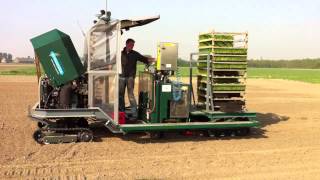Fully automatic seedling transplanter with quad track