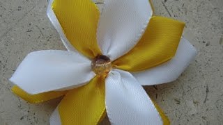 Как сделать цветы канзаши из атласных лент своими руками