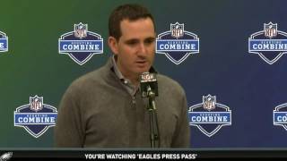 Philadelphia Eagles(NFL). HowieRoseman and DougPederson Press Conferences at NFLCombine. 2