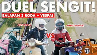 TEGANG! BALAPAN MOTOR DRAG RACE LAWAN @Atenx Katros PAKE HONDA GYRO DAN VESPA, DITONTONIN @Rifato