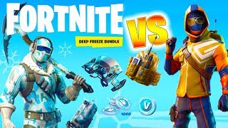 Fortnite DEEP FREEZE BUNDLE VS new STARTER PACK Skins Dance Battle