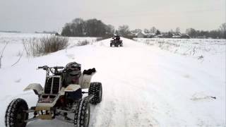 cf moto x8 na śniegu